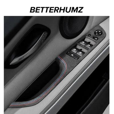 Betterhumz For BMW 3 Series E90 E92 E93 325i Made of Alcantara Car Window Lifter Button Panel Stickers Auto Tuning Accessories