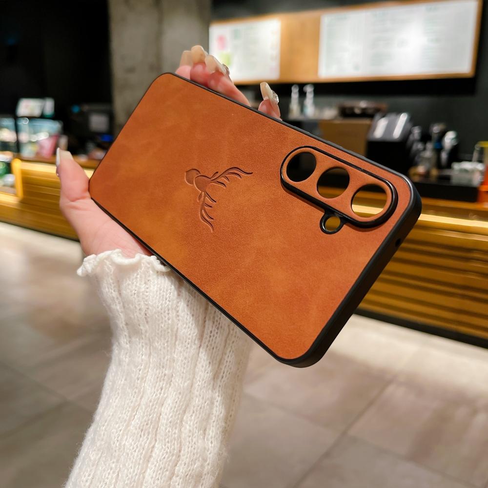Retre Leather Phone Case For Samsung Galaxy A56 A55 A54 A53 A52 A36 A35 A34 A26 A25 A24 A23 A16 A15 A14 A13 A12 4G 5G Deer Head