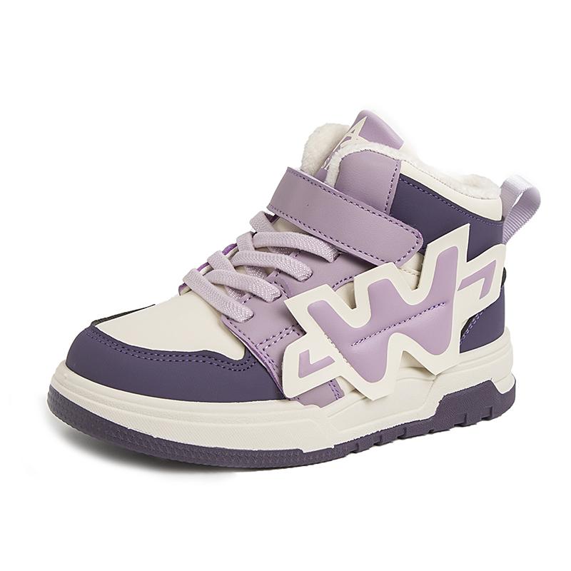 

Зимние повседневные ботинки для мальчиков и девочек от 2 до 12 лет, водонепроницаемые, сохраняющие тепло, высокие хлопковые кроссовки для детей и студентов 37 фиолетовый