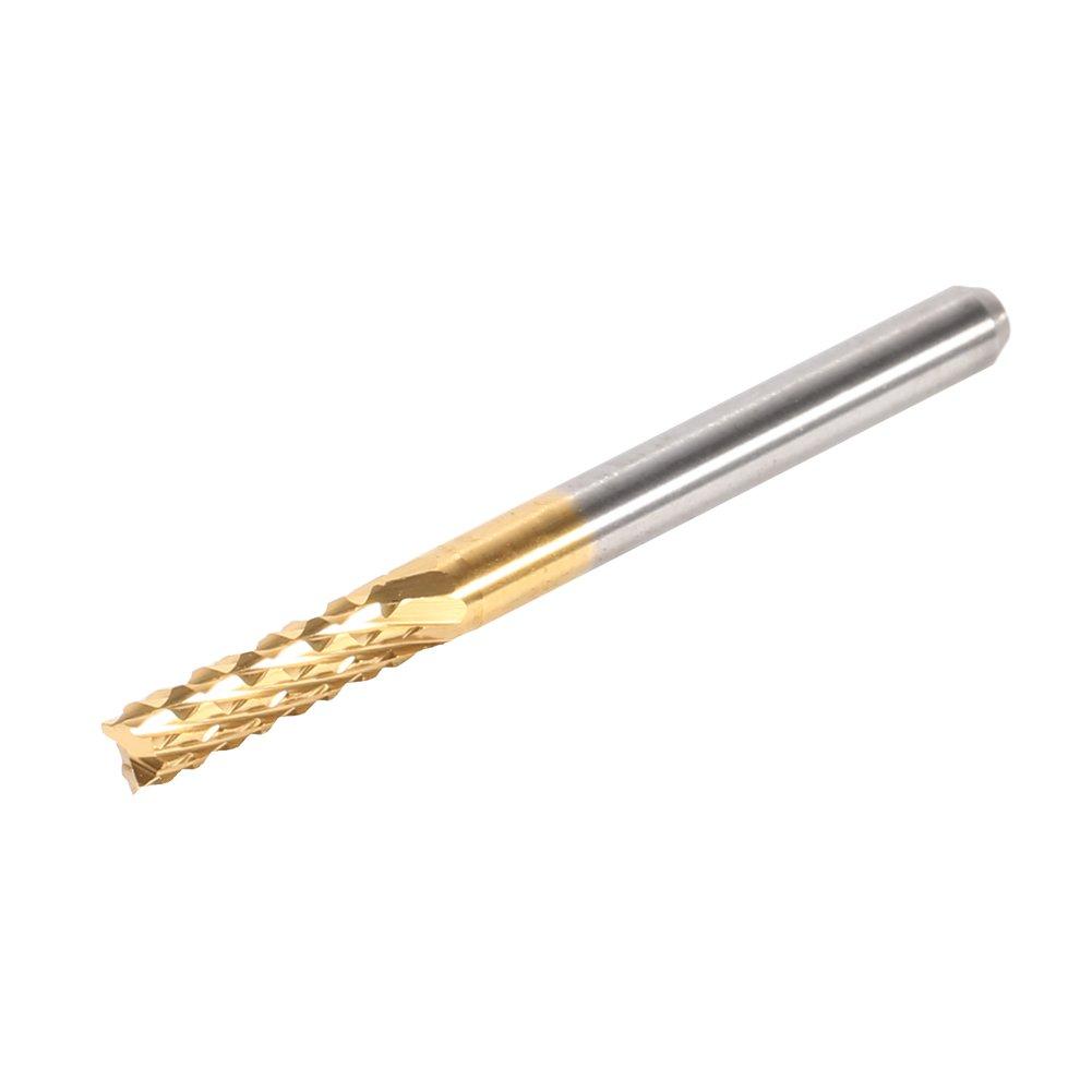 Hilitand Tungsten Carbide End Mills Titanium Coated Diameters 0.04 inch (1/1.5/2/2.5/3 mm) Set of 2 Each