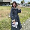 Windbreaker Women's New Style Korean Atmosphere Gray Waist Mid-length Spring and Autumn Work Coat Top Outerwear