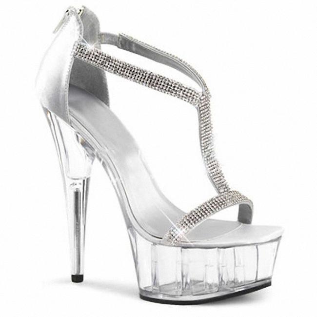 Women's Shoes Summer New Style Thin Heel T-shaped Buckle Fashion High Heel Sandals 15cm Heel 5cm Platform YKC