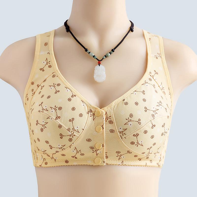 

Ultra-thin. CM large size middle-aged and elderly, printed without steel ring front buckle bra cover gathered 38/85