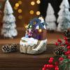 Lighted Christmas Cabin Music Box Rotating Santa Music Box With LED Light For Men Women Kid Birthday Christmas Present