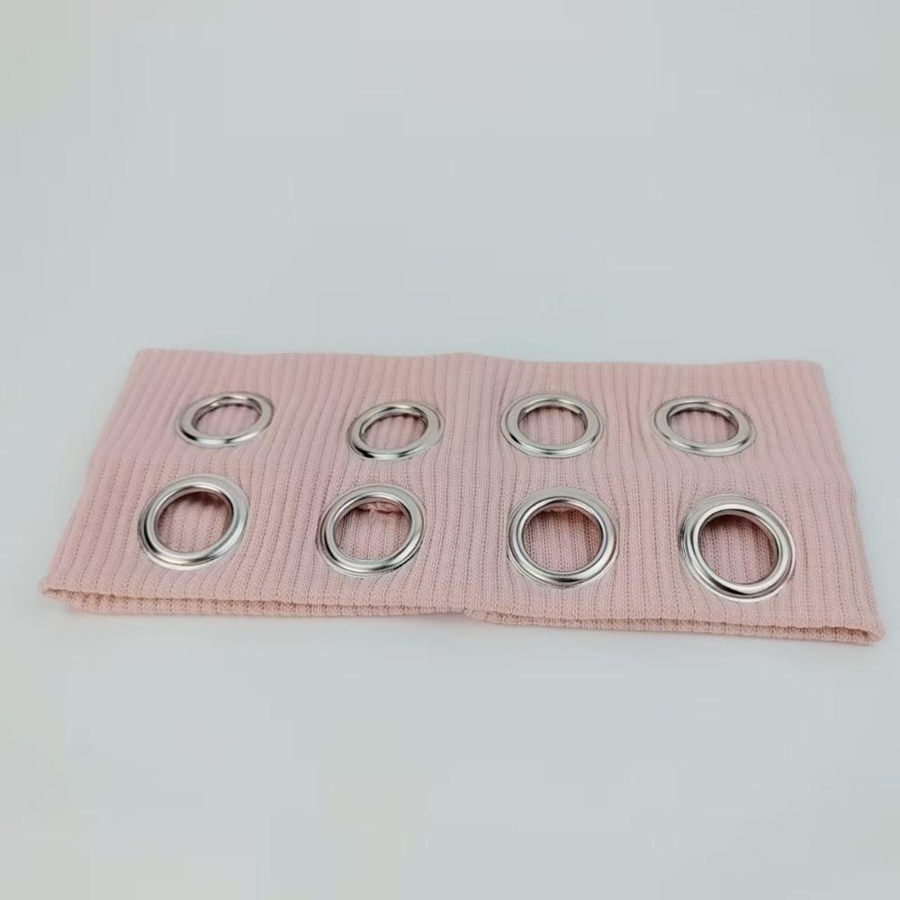 Round Hole Hollow Headband Hollowed Out Fabric Metal Elastic Headband Elastic Stretchy Sports Sweatband Punk Headband розовый