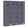 69" Portable Clothes Closet Non-Woven Fabric Wardrobe Double Rod Storage Organizer Gray