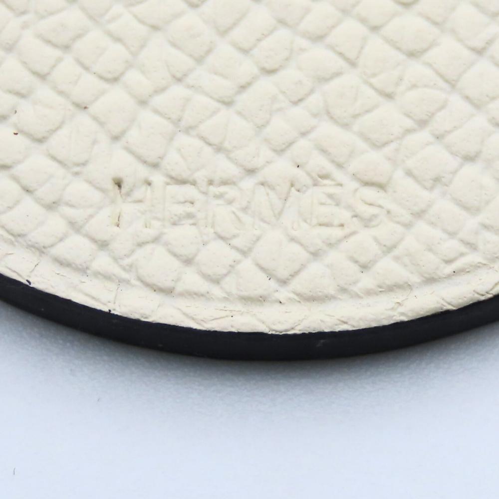 Used HERMES Bag charm Panda animal leather/Silver925 white black Accessories