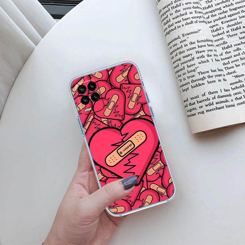 Calm Heart Art Transparent Phone Case for Motorola Moto G10 G20 G30 G31 G32 G34 G35 G41 G42 G50 G51 G52 G55 G60 G60S