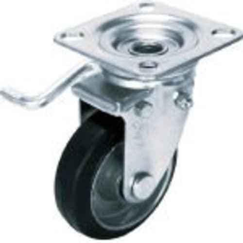 Yuei Industrial Caster Double S (Left) with Swivel Caster, 150mm Diameter Rubber Wheel, WJB150LY