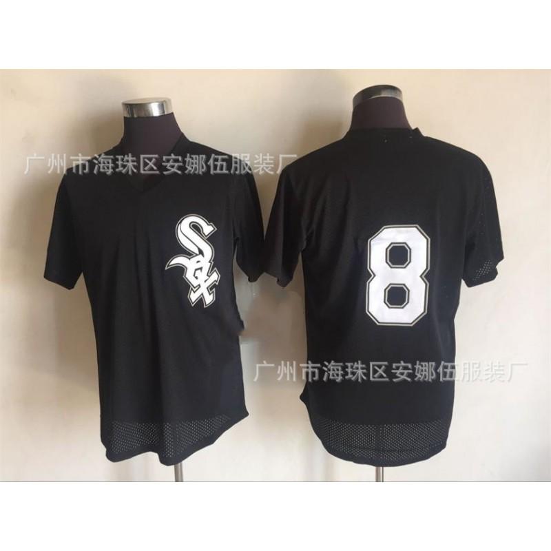 Maglia da Baseball Vintage Unisex Chicago White Sox Ricamata Retro Top Sportivo Traspirante