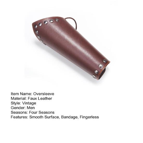 Men Halloween Arm Cuff Adjustable Rivet Decoration Personality Faux Leather Vintage Style Cosplay Medieval Cross Strings Retro Men Oversleeve for