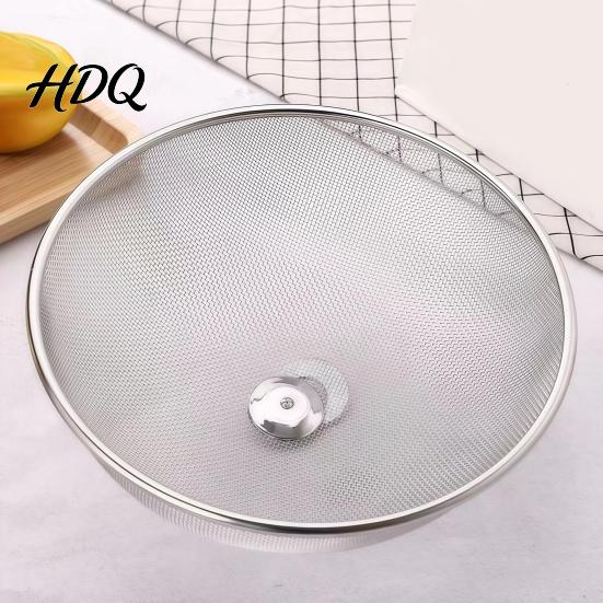 Outdoor Picnic Food Protector Stainless Steel Mesh Cover with Handle Round Portable Large for Dinner Plates Protector Durable Guard Dishes And Fruit