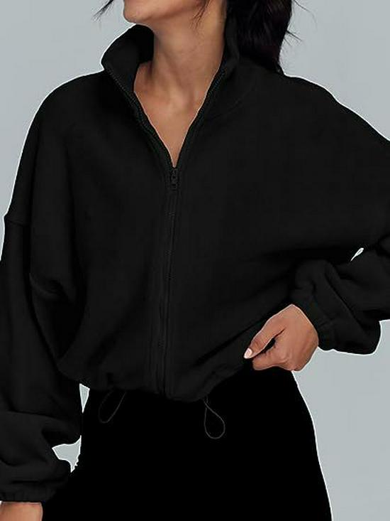 2025 European & American Women's Fleece-Lined Stand-Up Collar Sports Jacket