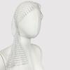 Handmade Hollow Out Fishnet Hat, Rhinestone Fashion Mid-length Fishnet Cap, Trendy Lady Accessory