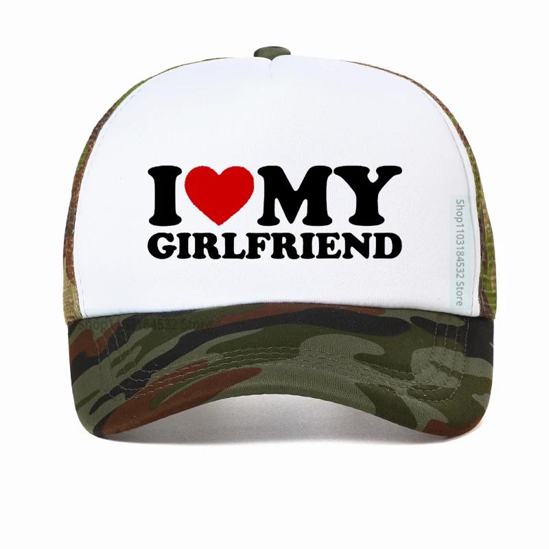 Ich Liebe Herz Meine Freundin Baseballkappe hohe Qualität Golfhüte Geburtstagsgeschenk cool Netz Atmungsaktiv Truckerhut Kappe
