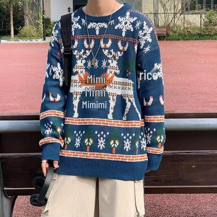 Men's Vintage Fair Isle Christmas Sweater - Thick, Cozy Japanese Retro Style