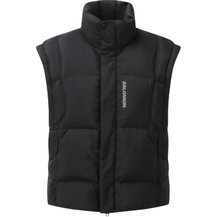 Salomon Solid Color Stand Collar Detachable Long Sleeve Down Jacket Women outerwear C30051