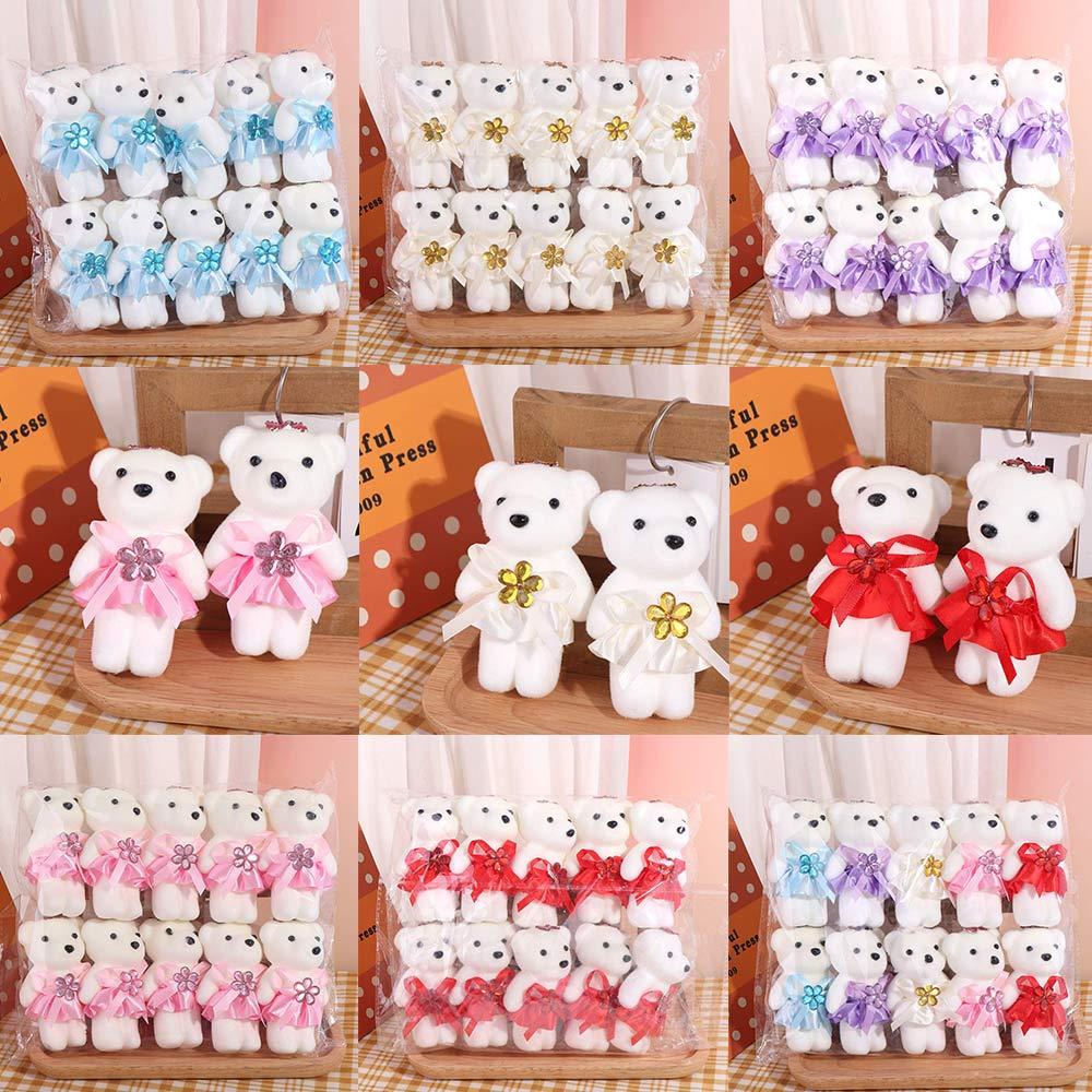 10pcs/set Plush Animal Bear Plush Foam Toys Foam Bear Cartoon Bouquet Doll  Graduation Gifts