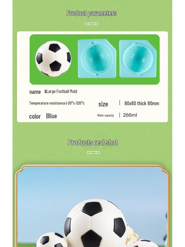 World Cup Football Chocolate Cake Silicone Mold - 3D Baking Decoration, Food-Grade French Accessory