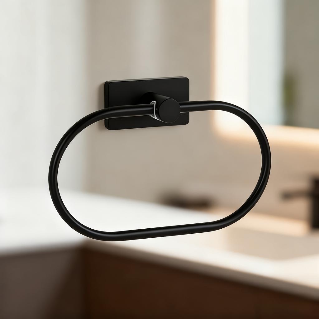 Stainless Steel Wall-Mounted Towel Rack with Strong Adhesive Back Space-Saving Modern Bathroom Organizer, No-Residue Installation, Towel Racks