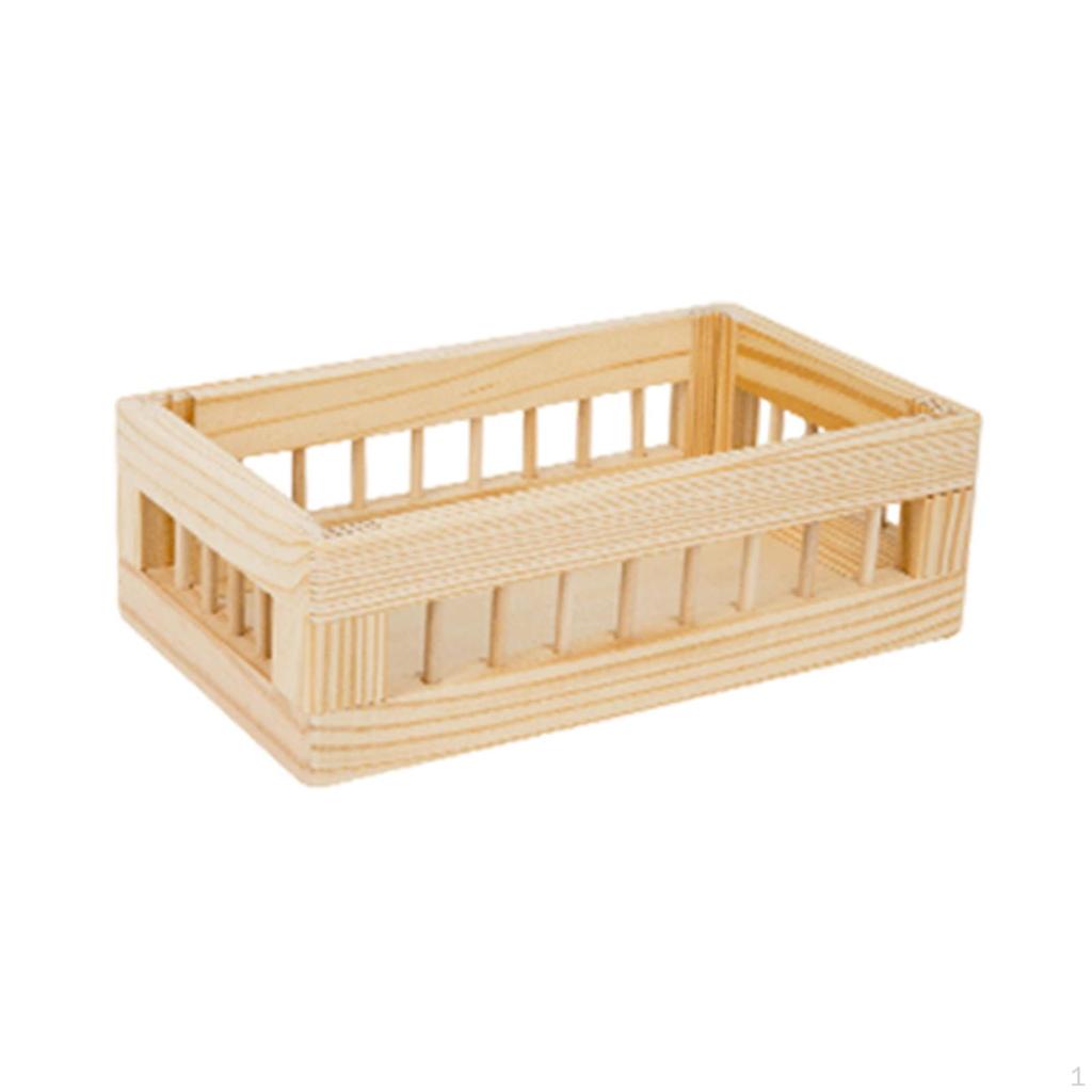 Drewniany Kosz do Przechowywania Dekoracyjny Wielofunkcyjny Blat Przenośny Pudełko Drewniany dla