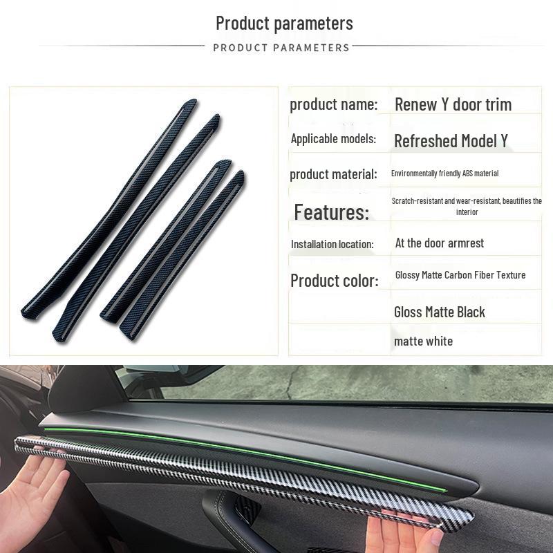 Tesla Model Y Refresh Door Panel Trim Cover - Interior Modification Accessory