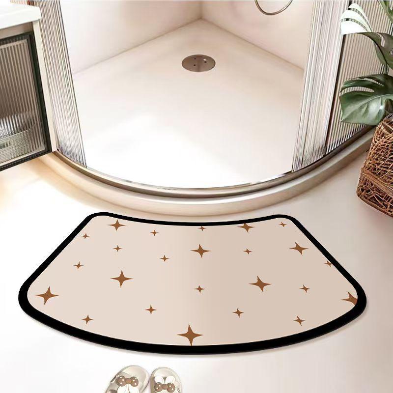 

Изогнутый Минималистичный Диатомовый Коврик для Ванной - Сильное Впитывание и Быстросохнущий Веерной Формы для Душа или Туалета. 45×70 cm