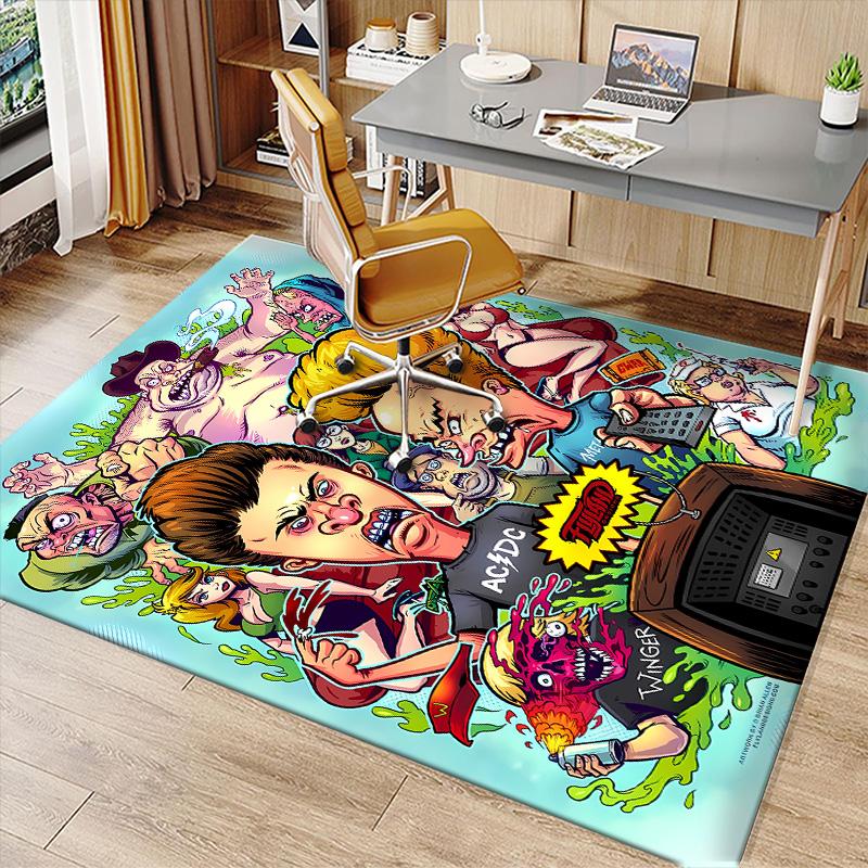 Funny B-Beavis and Butt-Head Printed Absorbent Washable Carpet, Non-Slip Bathroom Mats, Kitchen Rugs, Yoga Mat,Living Room Entrance, Camping Picnic Ru