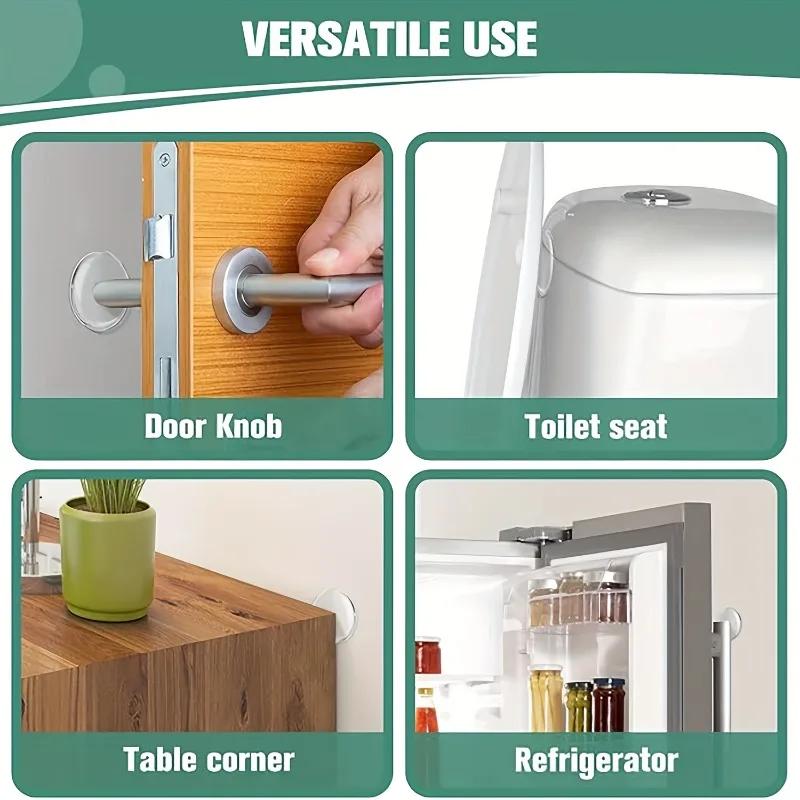 Self-Adhesive Door Stopper Handle Bumpers Silicone Mute Anti-Shock Protection Porte Pad Home Decoration Wall Protection