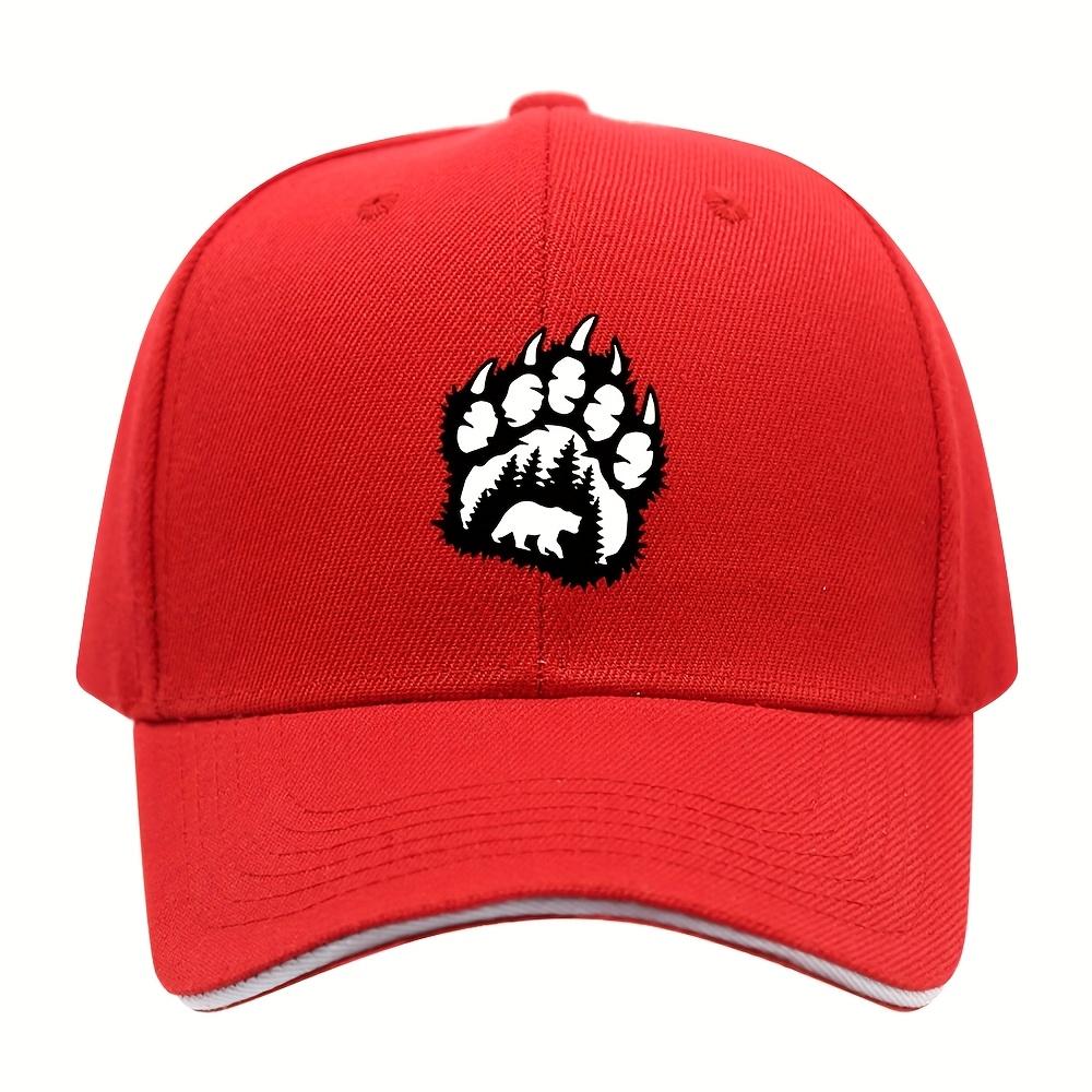 Bear Paw Forest Landscape Baseball Cap Unisex Polyester Outdoor Adjustable Streetwear Cap