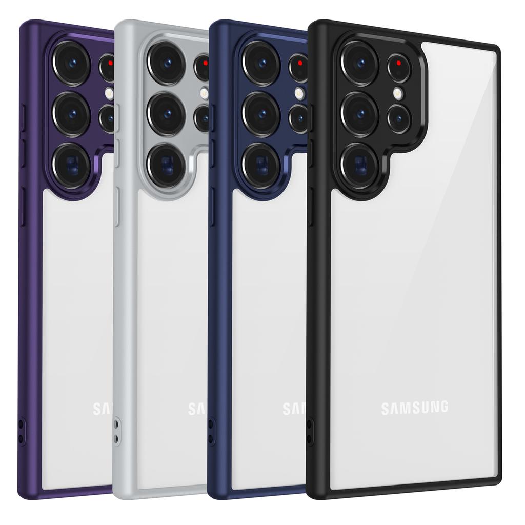 For Samsung Galaxy S24 Ultra Case Matte Skin Touch Clear PC + TPU Shockproof Phone Back Cover