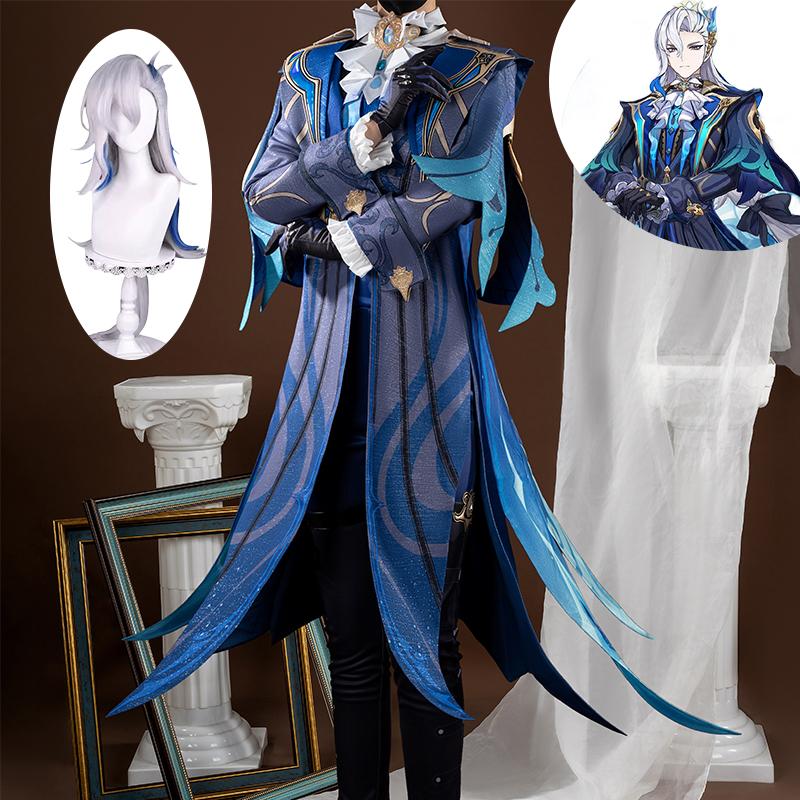 Game   Cosplay Costume Neuvillette Cosplay Suit Neuvillette Wig Halloween Costume Carnival Party for Men Clothes