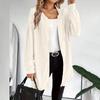 Women’s Casual Long Sleeve Ribbed Knit Zip Up Hooded Cardigan Jacket Lightweight Open Front Outerwear Sweater Coat