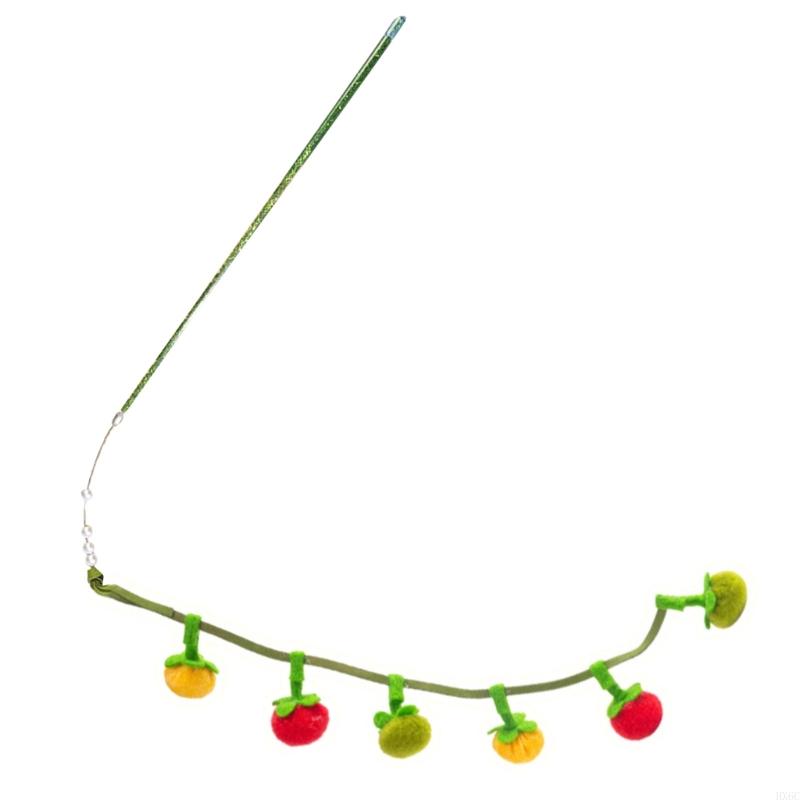 Tomato Tassels Cats Teasing Rod for Fun Interactive Play Kittens Wand Toy Felines Fitness Fishing Wand Toy Fun Exercise HX6C