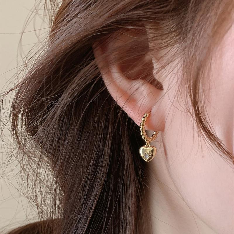 Female Star Niche Design High-end Trendy Temperament Heart Earrings