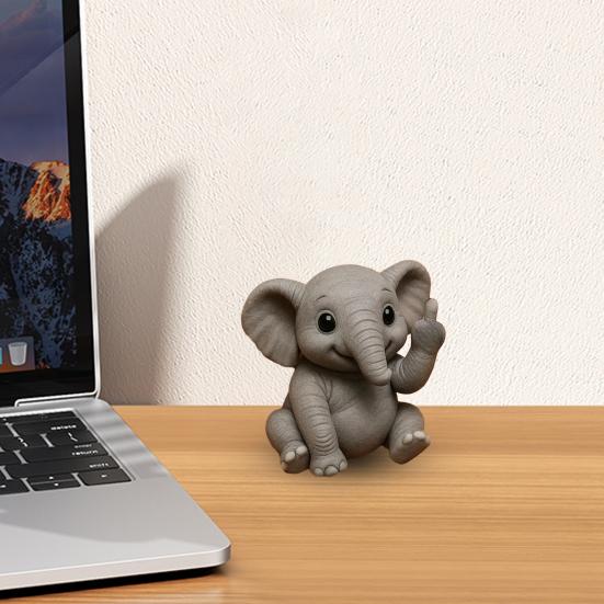 Middle Finger Animal Ornament Synthetic Resin Statue Realistic Design Sculpture Funny Humorous Home