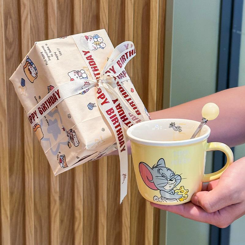 Cat and Mouse Cute Scale Cup Children's Ceramic Mug Couple Drinking Cup Breakfast Coffee Cup Birthday Gift