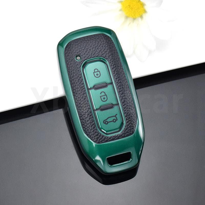 TPU Leather Car Smart Remote Key Cover Case Bag For Ford Territory EV Shell Fob Holder Protector Accessories