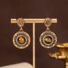 Vintage Sunflower Earrings With Palace Style Personalized Medieval High End Set Turquoise