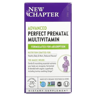 New Chapter, Advanced Perfect Prenatal Multivitamin, 270 Veggie Tablets