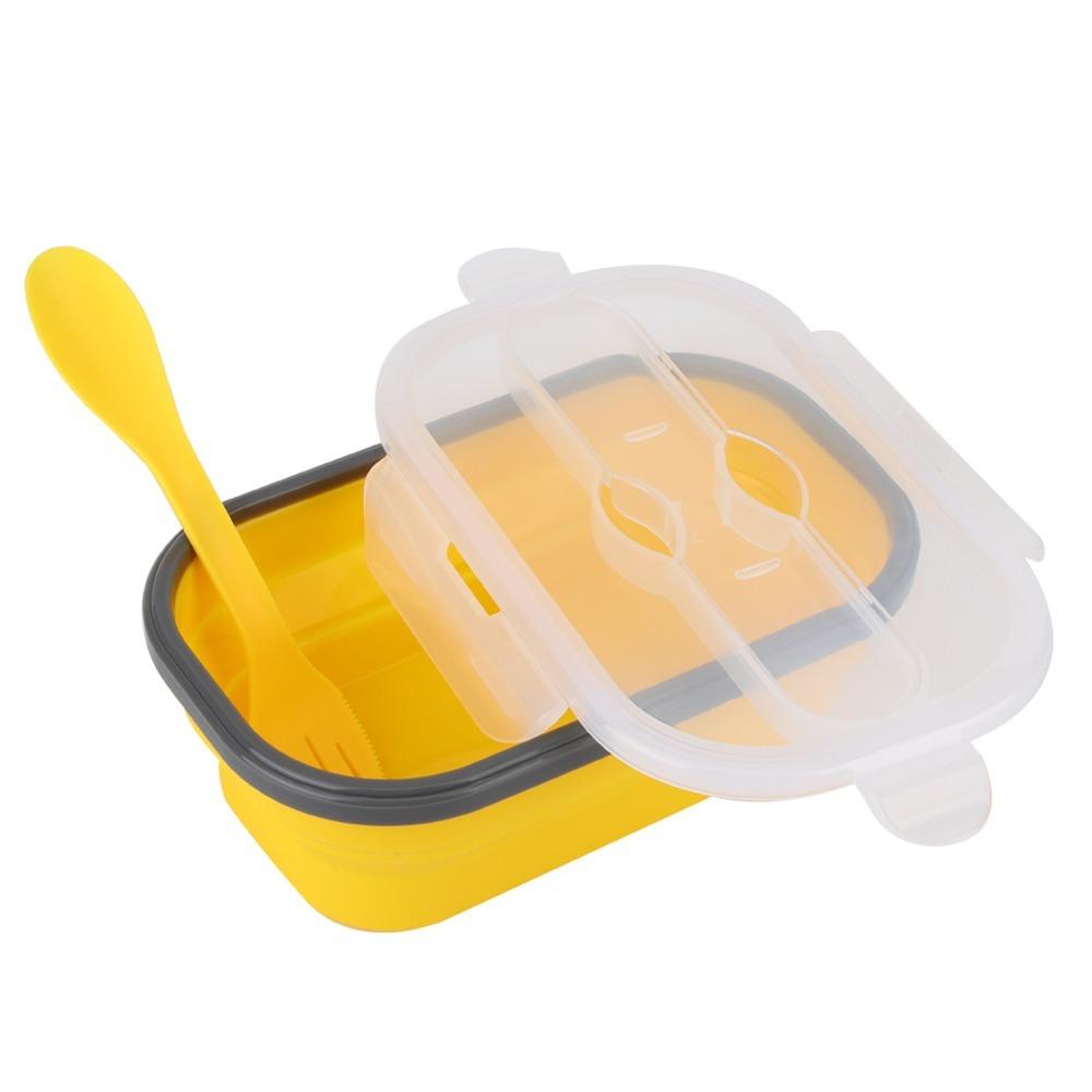 Microwave Safe Collapsible Food Container Capacity Bento Lunch Box Portable Food Storage Picnic