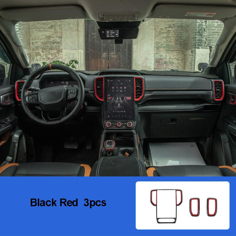 For Ford Ranger 2025 Central Control Air Outlet Screen Decorative Frame Cover Sticker Interior Car Accessories ABS Material Sets