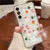 Merry Christmas Elk Santa Tree Pattern Clear Case For Samsung S24 Ultra S23 FE A55 A54 A34 A35 A52 Soft Silicone Shockproof Transparent Phone Cover