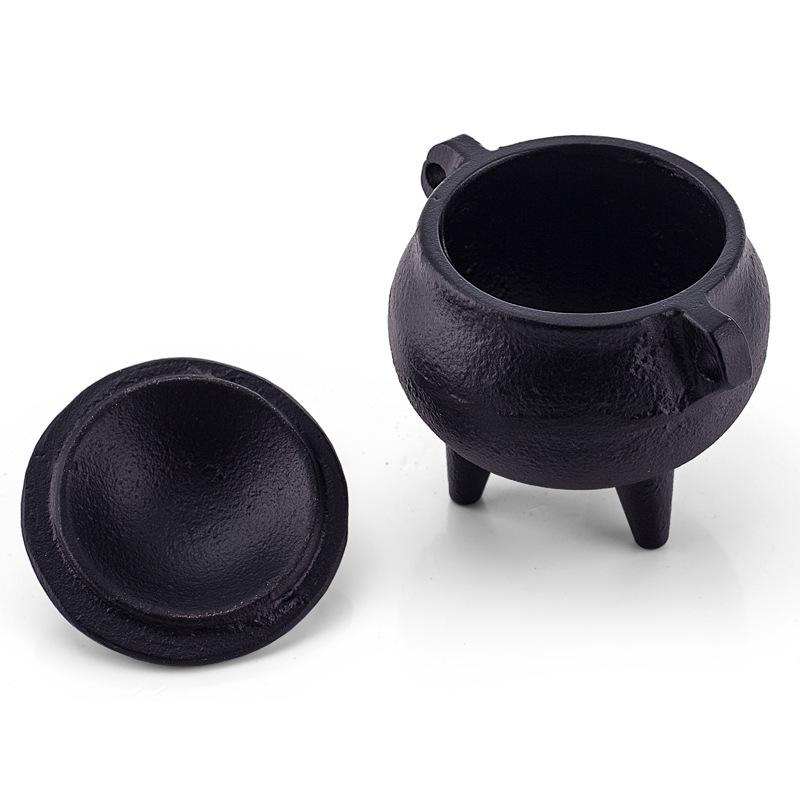 Sage Cast Iron Incense Burner for Meditation & Halloween Decor