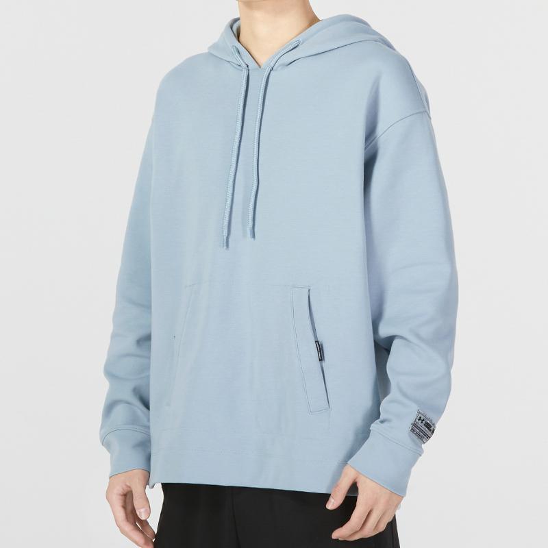 Under Armour Solid Color Fitness Training Hoodie Men Tops Light-Blue 1377173-465