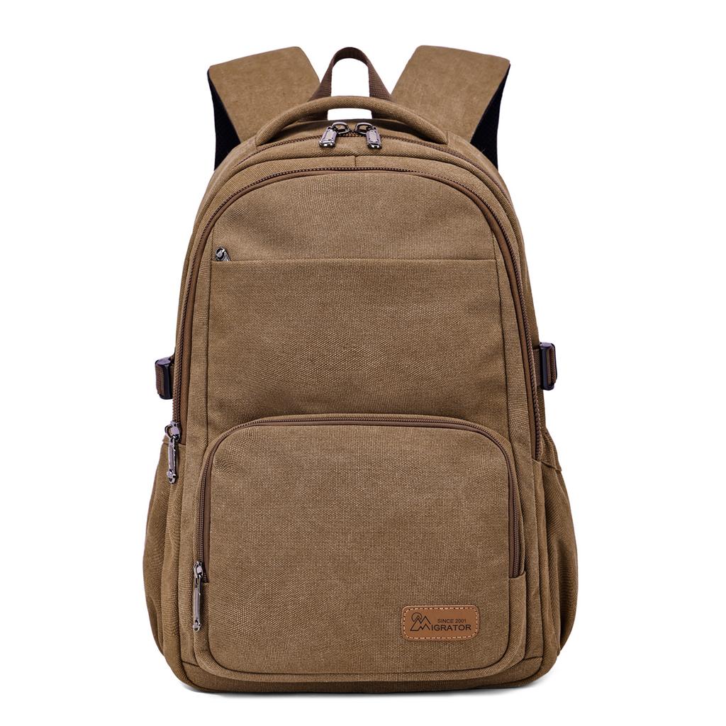 Men'S Casual Backpack Wear-Resistant Large Capacity Canvas Backpack Vintage Travel Student School Bag Commuter Computer Backpack