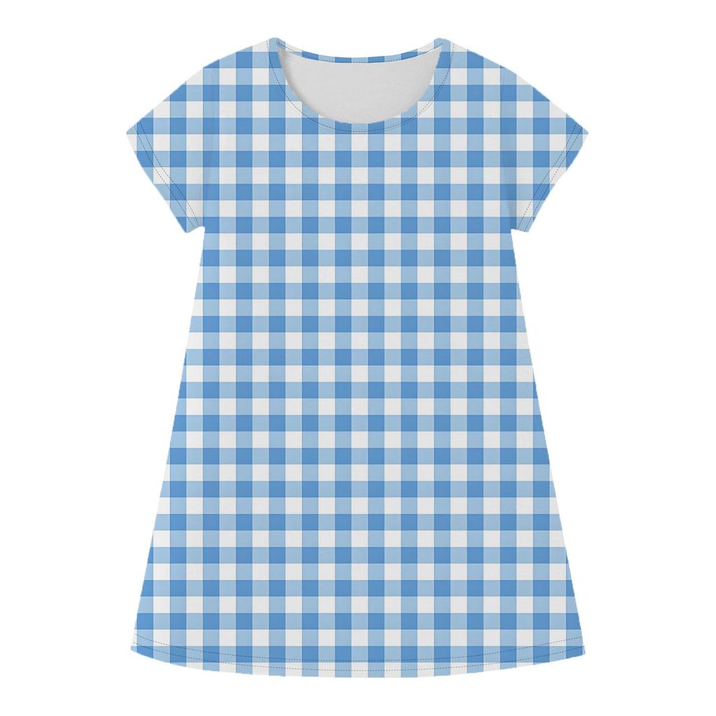 Children's Summer Short-sleeved Casual Fashion Round Neck Dress