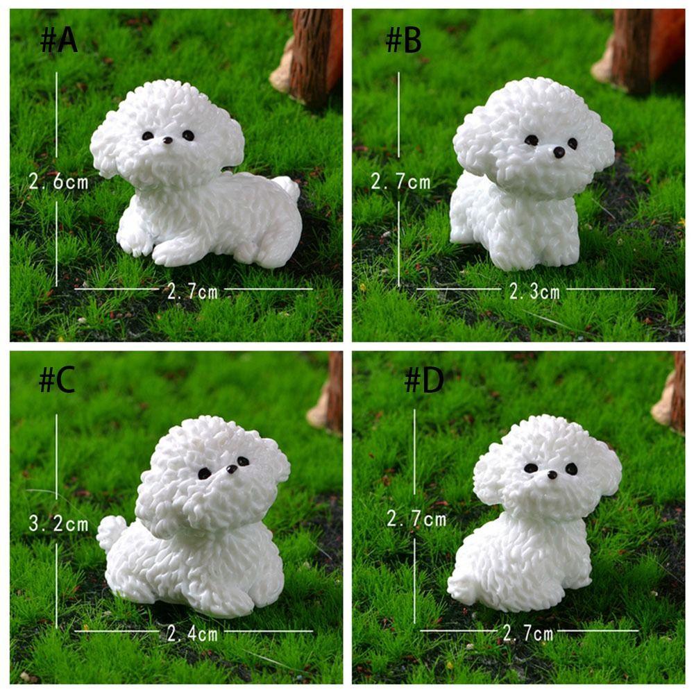 Realistic Cute White Dog Statue Cartoon Cartoon Dog Ornaments Resin Dog Statue  Home Decoration