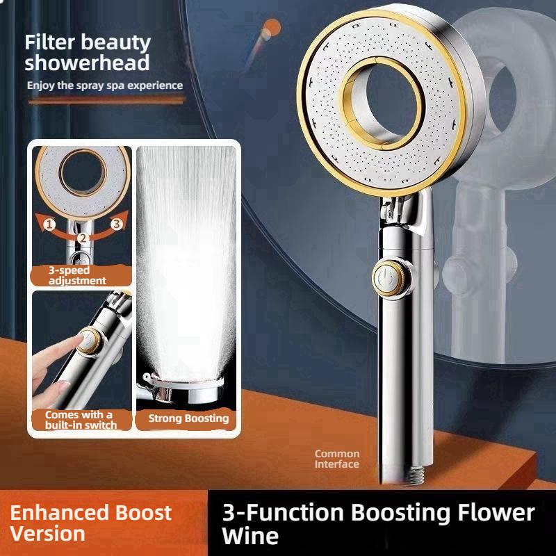 High Pressure 3 Modes Adjustable Shower Head Without Water Pipes Water-Saving Rainfall Spray Shower Spray Accessorie