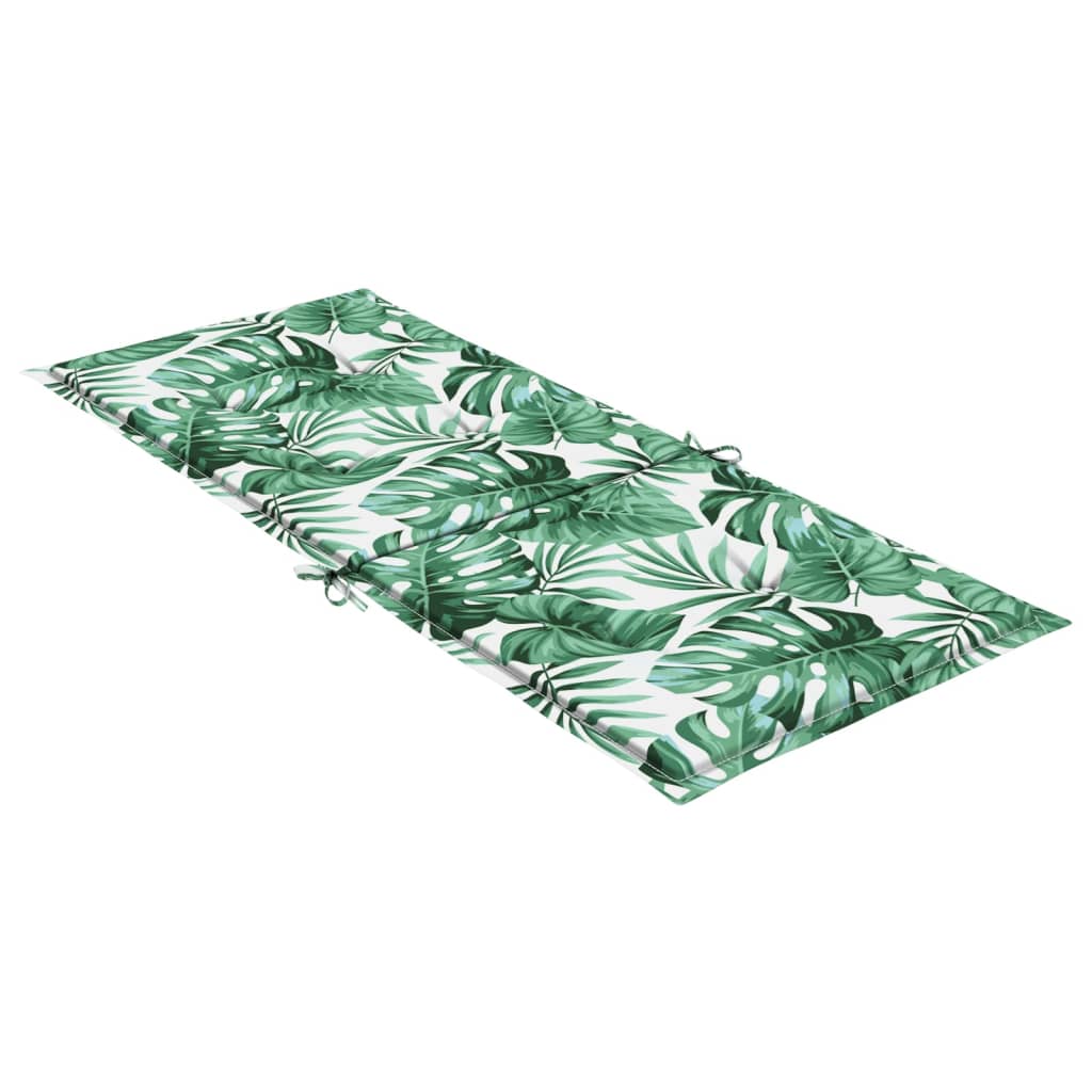 High Back Seat Cushions 4 Pcs Leaf Pattern Fabric